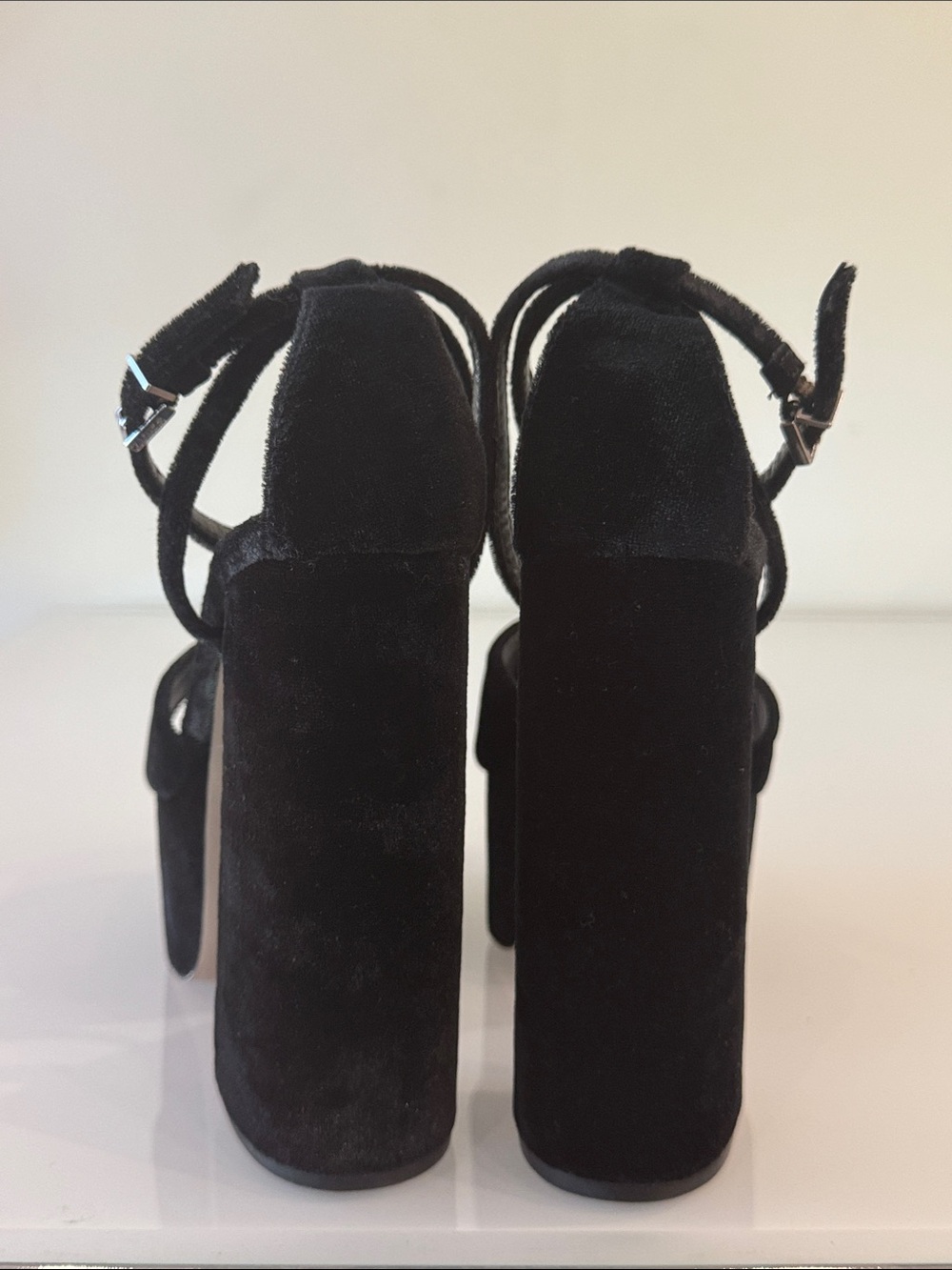 SCHUTZ Ariya Platform Sandal Black Velvet Size 7 - Picture 7 of 13